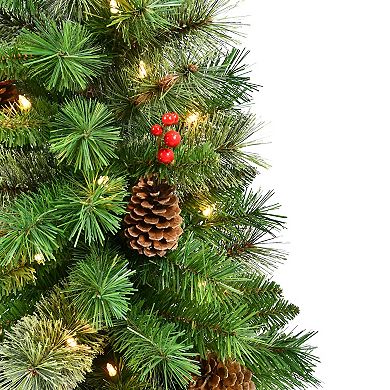 PULEO INTERNATIONAL 3-ft. Pre-Lit Pine Christmas Tree in Burlap Sac