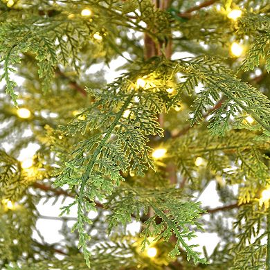 Puleo International Inc. 4 ft. Pre-Lit Cedar Artificial Christmas Tree