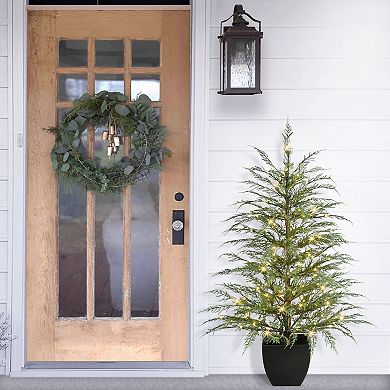 Puleo International Inc. 4 ft. Pre-Lit Cedar Artificial Christmas Tree