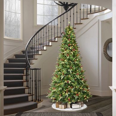 Puleo International Inc. 7.5-ft. Pre-Lit Albany Spruce Adorned Artificial Christmas Tree