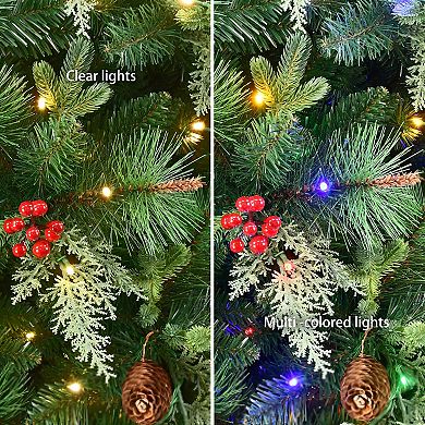 Puleo International Inc. 7.5-ft. Pre-Lit Albany Spruce Adorned Artificial Christmas Tree