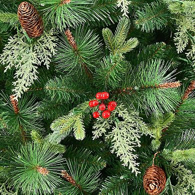 Puleo International Inc. 7.5-ft. Pre-Lit Albany Spruce Adorned Artificial Christmas Tree