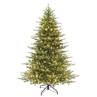 PULEO INTERNATIONAL 7.5 ft. Pre-Lit Dorchester Fir Artificial Christmas Tree
