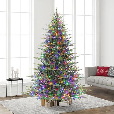 Puleo International Inc. 7.5 ft. Pre-Lit Dorchester Fir Artificial Christmas Tree