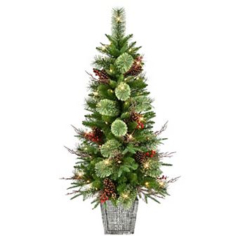 Puleo International Inc. 4.5-ft. Pre-Lit Potted Artificial Tree