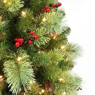 Puleo International Inc. 6.5-ft. Pre-Lit Washington Spruce Artificial Christmas Tree