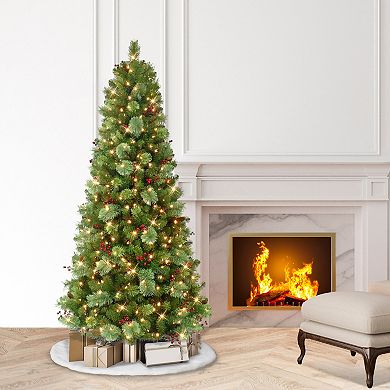 Puleo International Inc. 6.5-ft. Pre-Lit Washington Spruce Artificial Christmas Tree