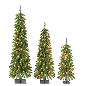 Puleo International Inc. Pre-Lit Artificial Christmas Trees 3 pc Set