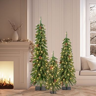 Puleo International Inc. Pre-Lit Artificial Christmas Trees 3-piece Set