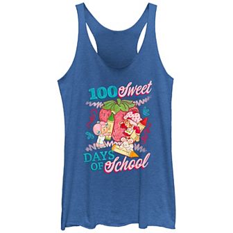 Juniors' Strawberry Shortcake 100 Sweet Days Of School Racerback Tank Top