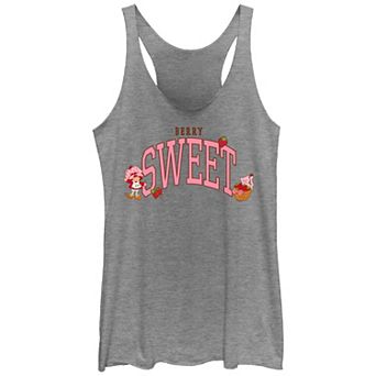 Juniors' Strawberry Shortcake Berry Sweet Sign Racerback Tank Top
