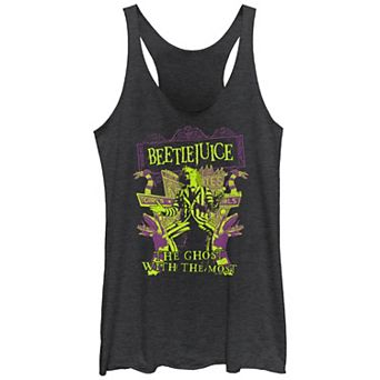 Juniors' Beetlejuice The Ghost With The Most Racerback Tank Top
