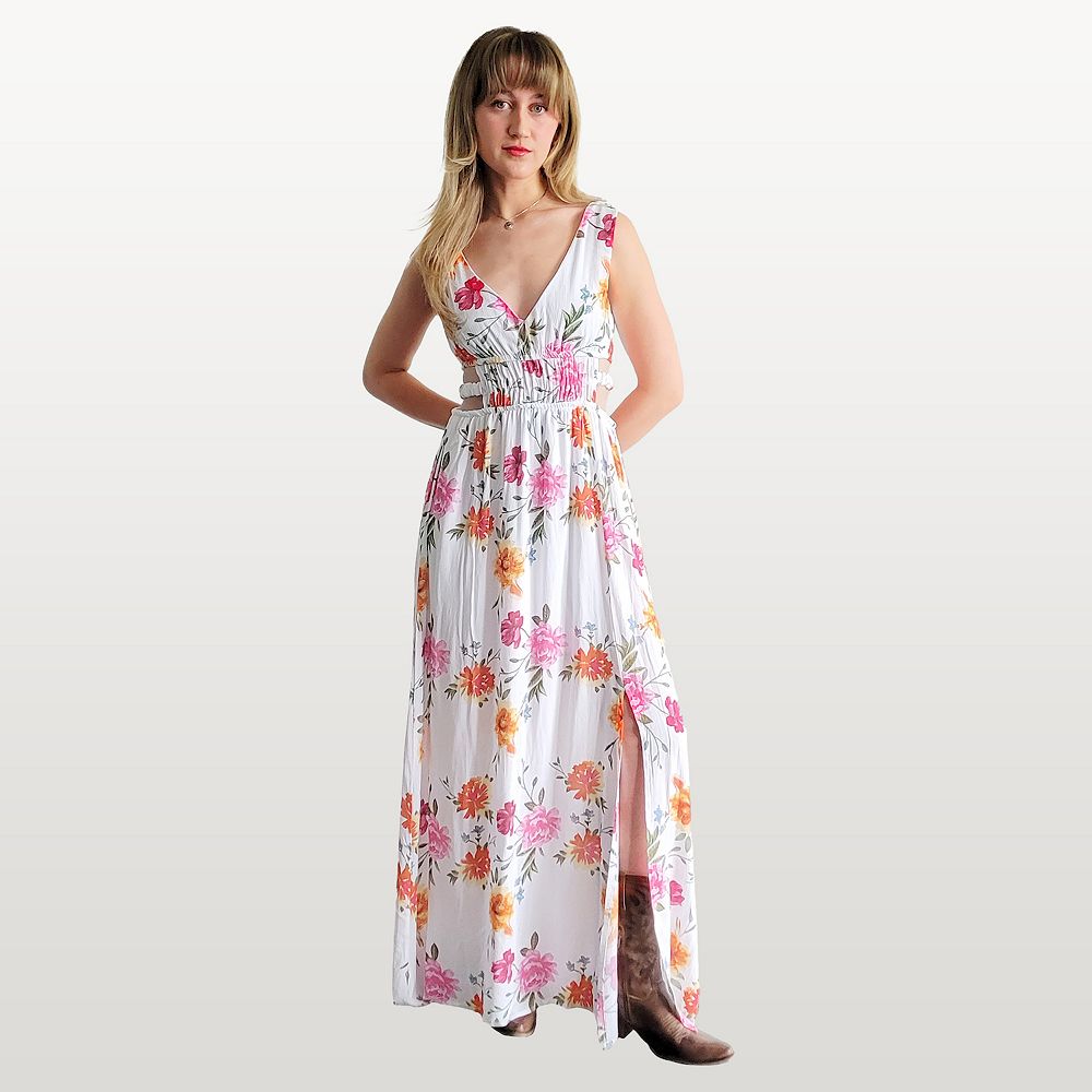 Herlipto Floral Cut-Out Long Dress Sサイズ