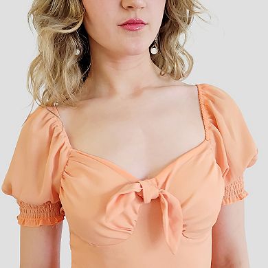 Juniors' 1412 Puff Sleeve Romper