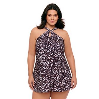 Plus Size Bal Harbour High Neck Swimdress