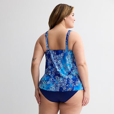 Plus Size Bal Harbour V-Neck Hanky Fauxkini