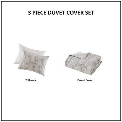 INK+IVY Cairo 3-Piece Cotton Jacquard Duvet Set
