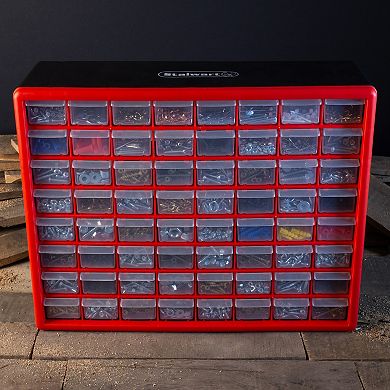 Stalwart 64-Drawer Plastic Storage Organizer
