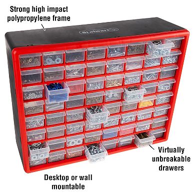 Stalwart 64-Drawer Plastic Storage Organizer