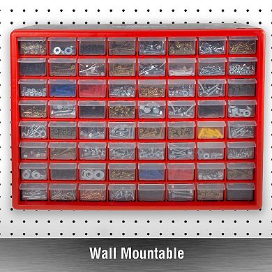 Stalwart 64-Drawer Plastic Storage Organizer