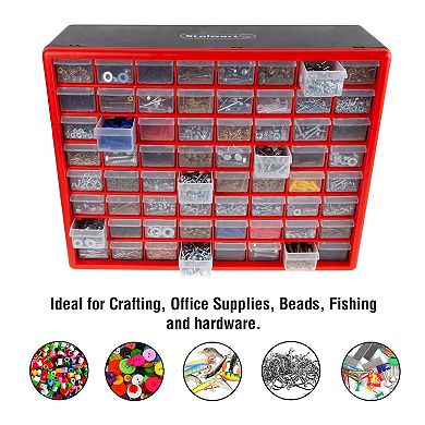 Stalwart 64-Drawer Plastic Storage Organizer