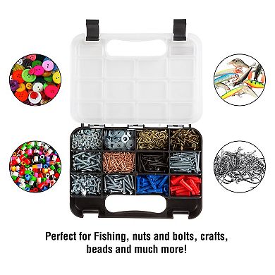 Stalwart Portable 14-Compartment Locking Storage Case