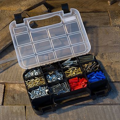 Stalwart Portable 14-Compartment Locking Storage Case