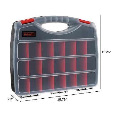 Stalwart Portable 23-Compartment Locking Storage Case