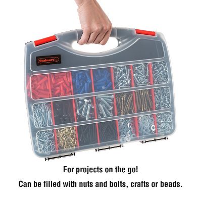 Stalwart Portable 23-Compartment Locking Storage Case