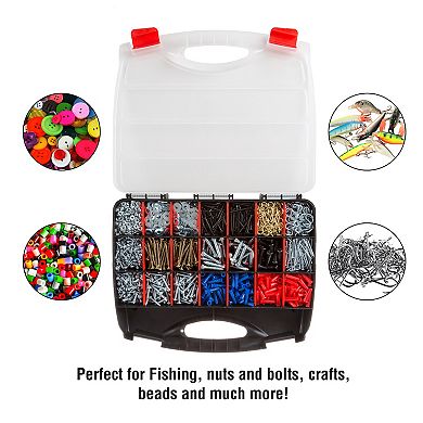 Stalwart Portable 23-Compartment Locking Storage Case