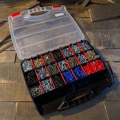 Stalwart Portable 23-Compartment Locking Storage Case