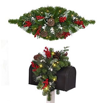 PULEO INTERNATIONAL Pre-Lit Artificial Mailbox Cover