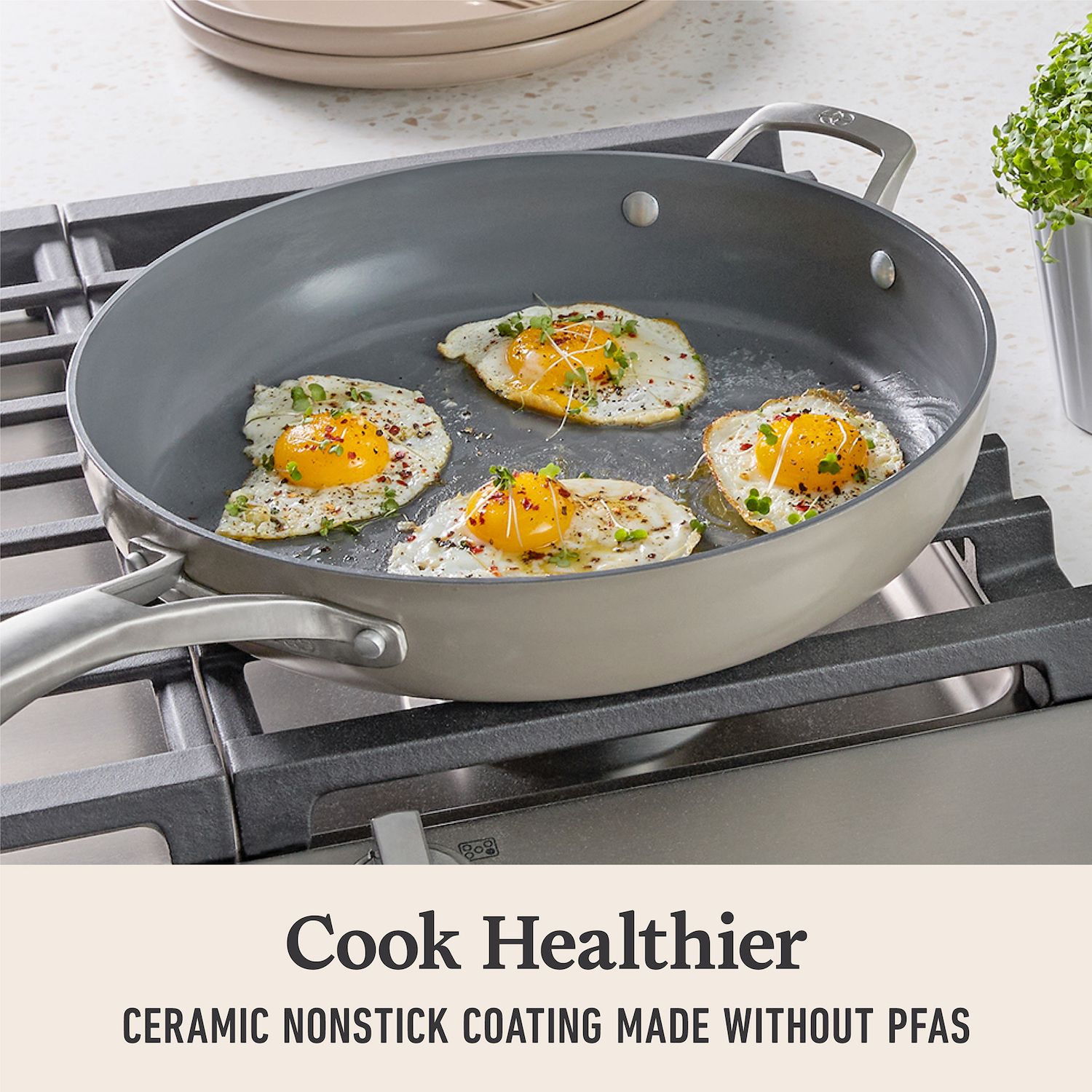 Calphalon Premier Ceramic Nonstick Frying Pan - Thumbnail 4