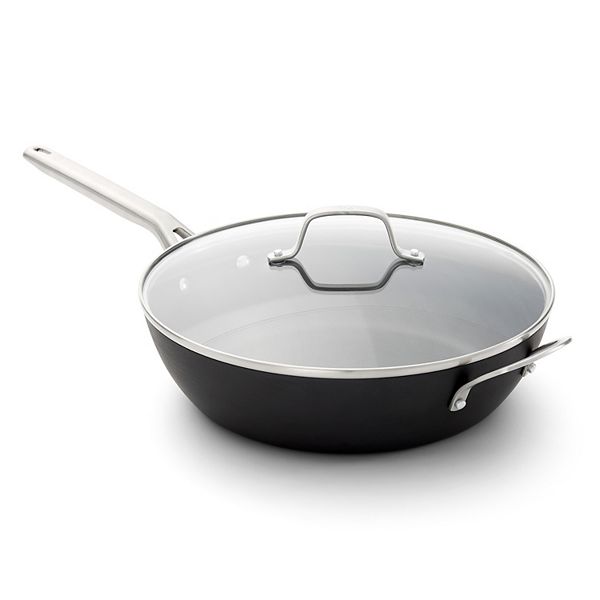 Calphalon® Hard-Anodized Aluminum Nonstick 12-in. Jumbo Frying Pan with Lid - None