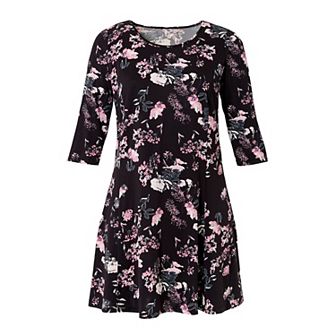 ellos Plus Size Madison Knit Three-Quarter Sleeve Dress