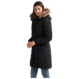 ellos Plus Size Faux Fur Trim Puffer