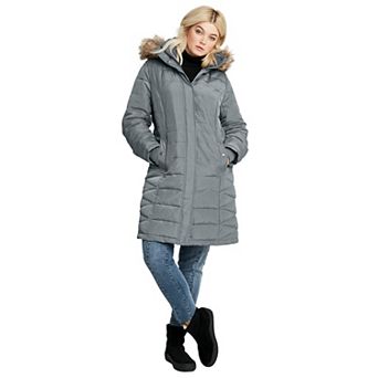 ellos Plus Size Faux Fur Trim Puffer