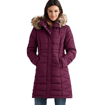 ellos Plus Size Faux Fur Trim Puffer