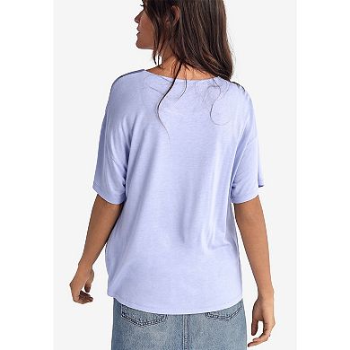 ellos Plus Size Satin-Front Tee