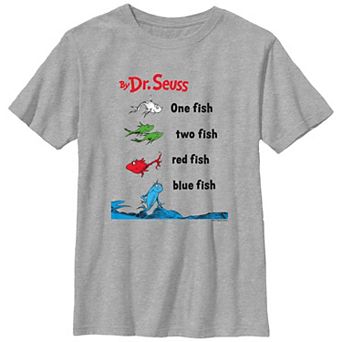 Boys 8-20 Dr. Seuss One Fish Two Fish Red Fish Blue Fish Cover Graphic Tee
