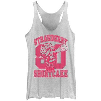 Juniors' Strawberry Shortcake 80 Collegiate Racerback Tank Top