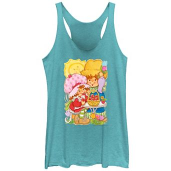 Juniors' Strawberry Shortcake And Huckleberry Pie Picnic Racerback Tank Top