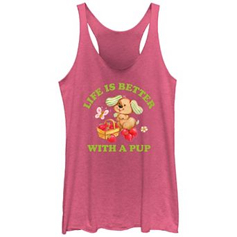 Juniors' Strawberry Shortcake Life Is Better With A Pup Racerback Tank Top