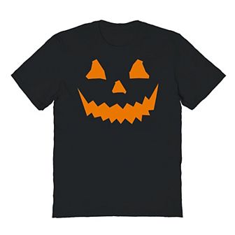 Men's Halloween Orange Face Halloween Graphic Tee