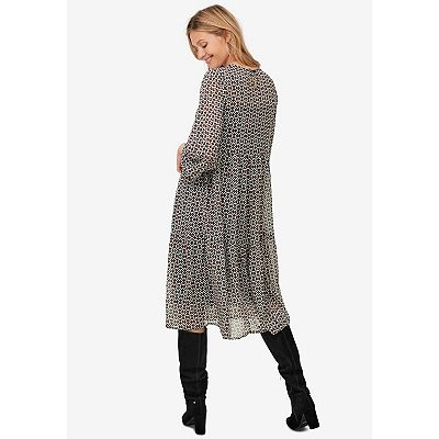 plus size dress with sheer overlay CurvyTilda Plus Size Women's Elegant, Exquisite, Romantic & Charming  Fashion Valentine's Day, Wedding Guest, Holiday Dress With Sheer Overlay,  Brown Summer, For Hourglass Body Shape