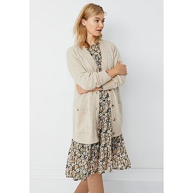 ellos Plus Size Sheer Overlay Tiered Dress