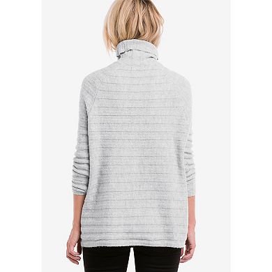 ellos Plus Size Side Button Turtleneck Sweater