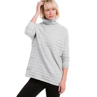 ellos Plus Size Side Button Turtleneck Sweater