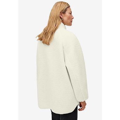 ellos Plus Size Sherpa Zip-Front Jacket