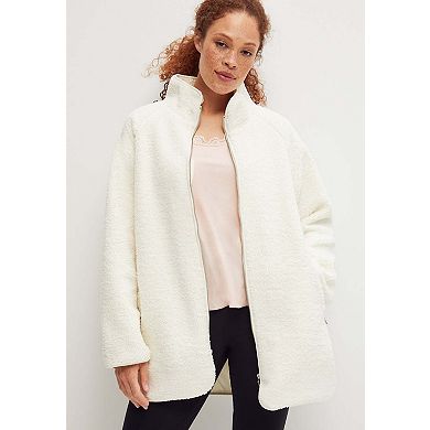 ellos Plus Size Sherpa Zip-Front Jacket